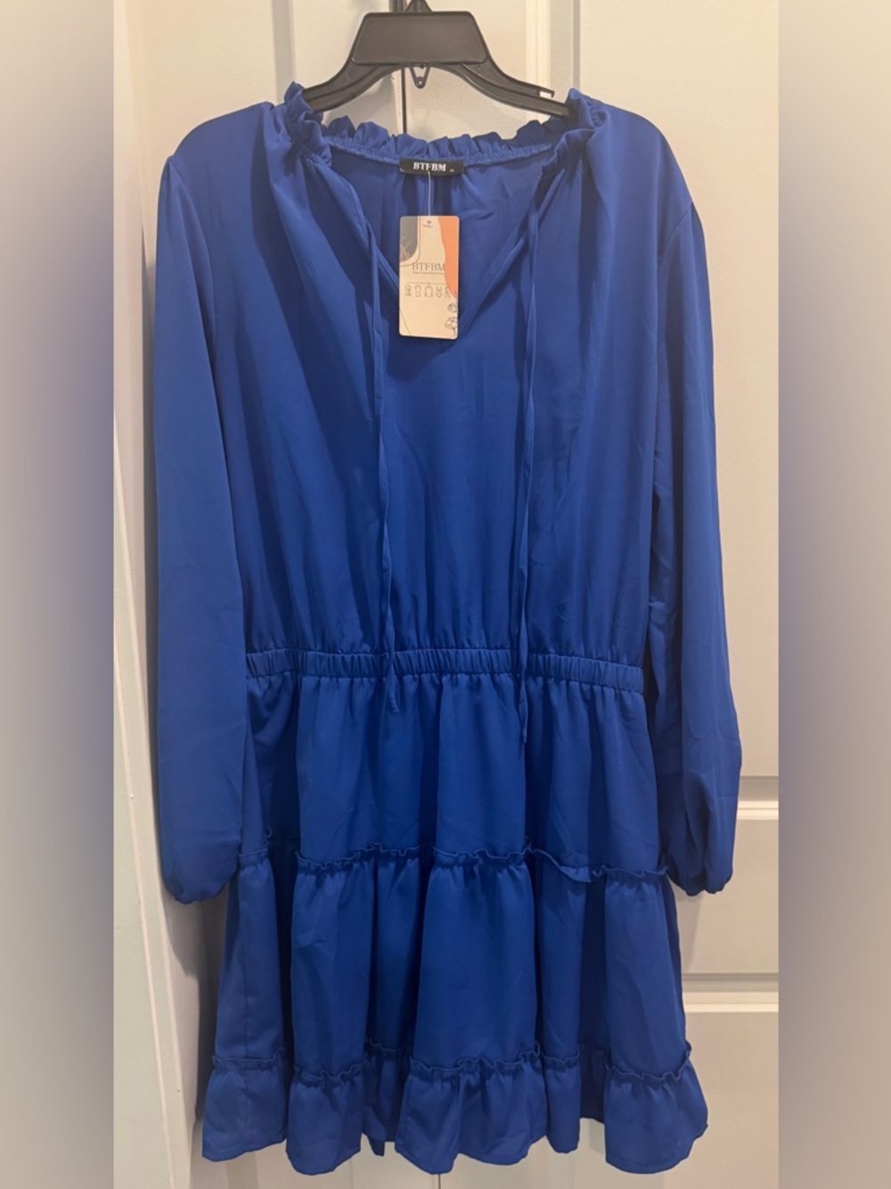 BTFBM Royal Blue Tiered Mini Dress